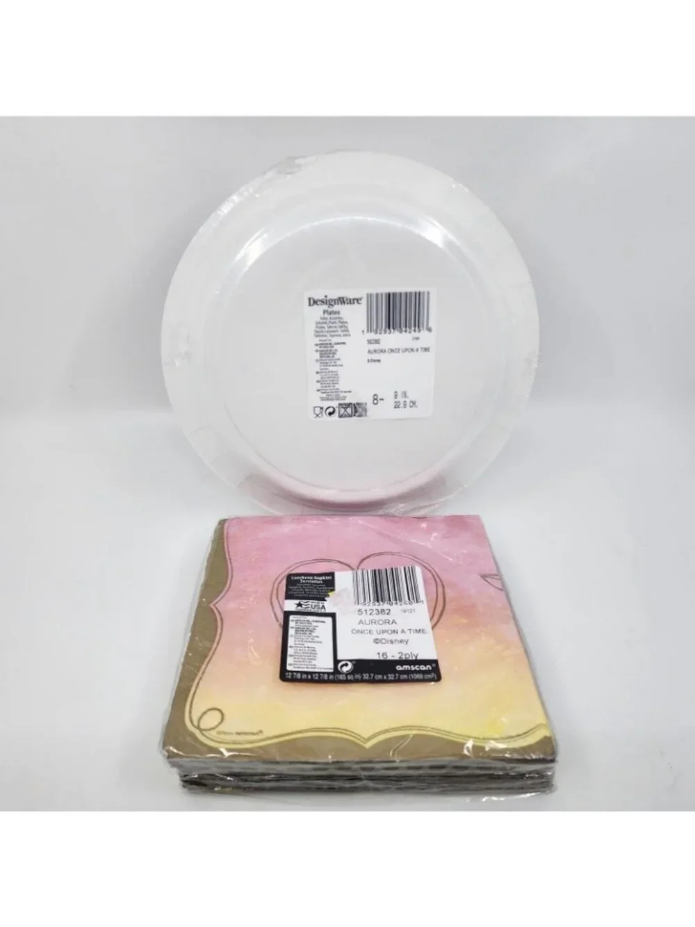 Disney Princess Aurora Once Upon A Time Birthday Party Plates & Napkins Lot of 3